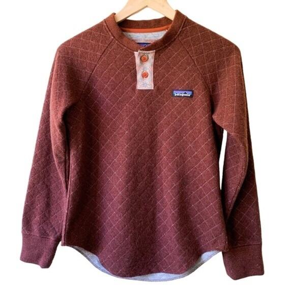Patagonia Tops - Patagonia Women's Wool Blend Diamond Quilt Henley Burnished Red Size XS